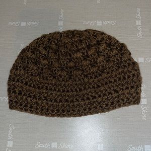 brown knit womens hat